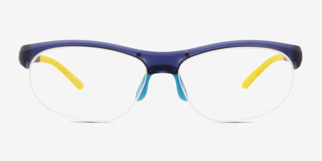 Striker Matte Blue Eco-friendlyEyeglass Frames from EyeBuyDirect, Front View