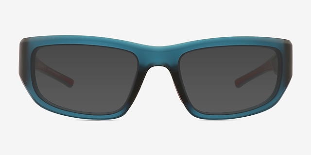 Slater Matte Teal Eco-friendlySunglass Frames from EyeBuyDirect, Front View