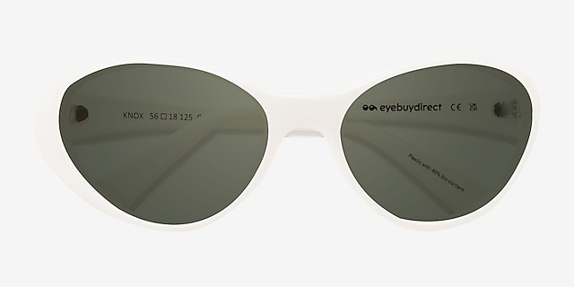 Knox White Alternative MaterialsSunglass Frames from EyeBuyDirect, Closed View