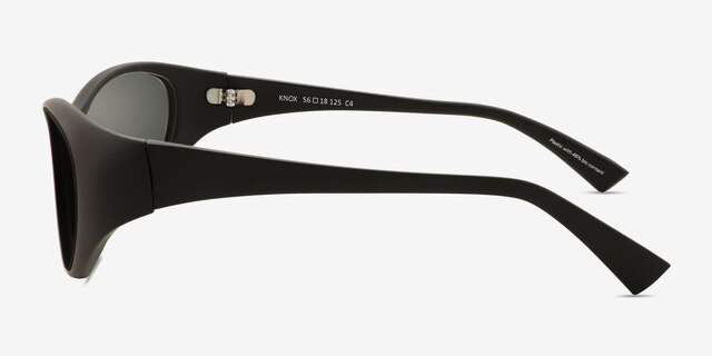 Knox Matte Black Alternative MaterialsSunglass Frames from EyeBuyDirect, Side View