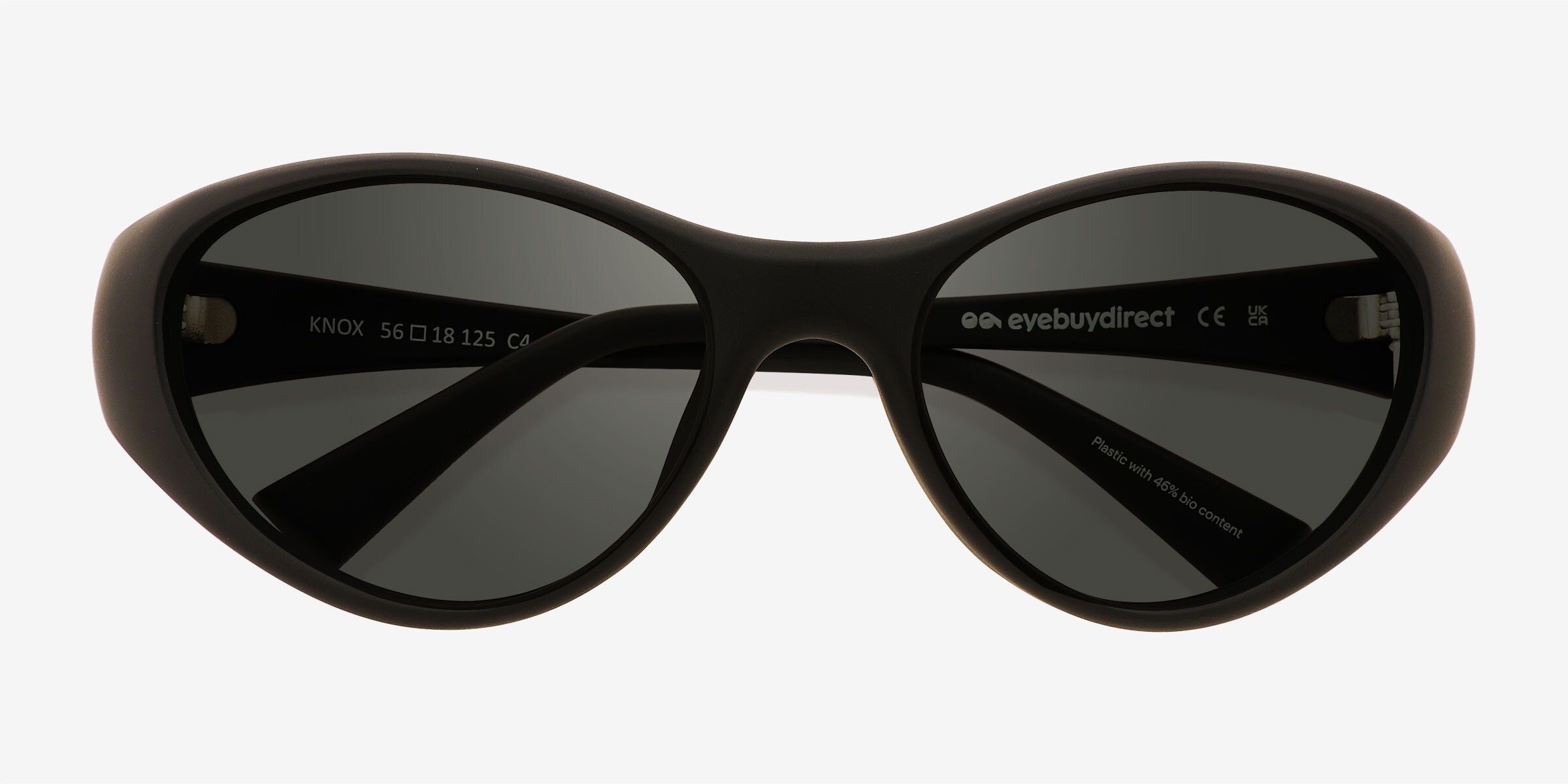Knox - Cat Eye Matte Black Frame Prescription Sunglasses
