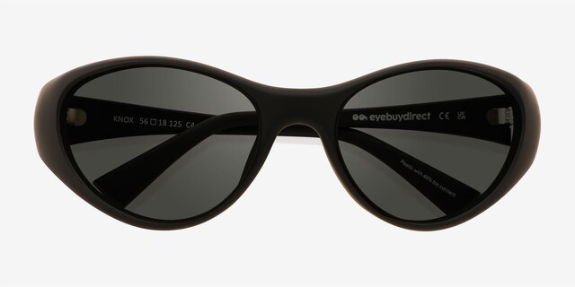 Knox Matte Black Alternative MaterialsSunglass Frames from EyeBuyDirect, Closed View