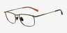 Rampage Matte Green MétalMontures de lunettes de vue d'EyeBuyDirect, Vue d'Angle