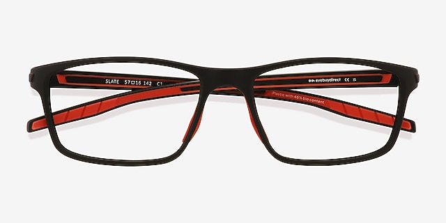Slate Matte Black Alternative MaterialsEyeglass Frames from EyeBuyDirect, Closed View