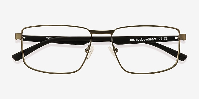 Titan Green MetalEyeglass Frames from EyeBuyDirect, Closed View