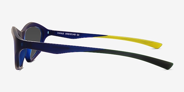 Finale Blue PlasticSunglass Frames from EyeBuyDirect, Side View