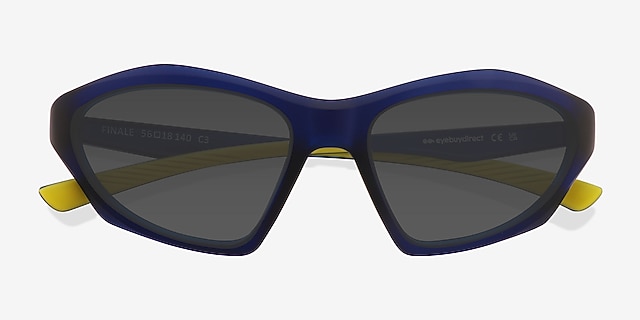 Finale Blue PlasticSunglass Frames from EyeBuyDirect, Closed View