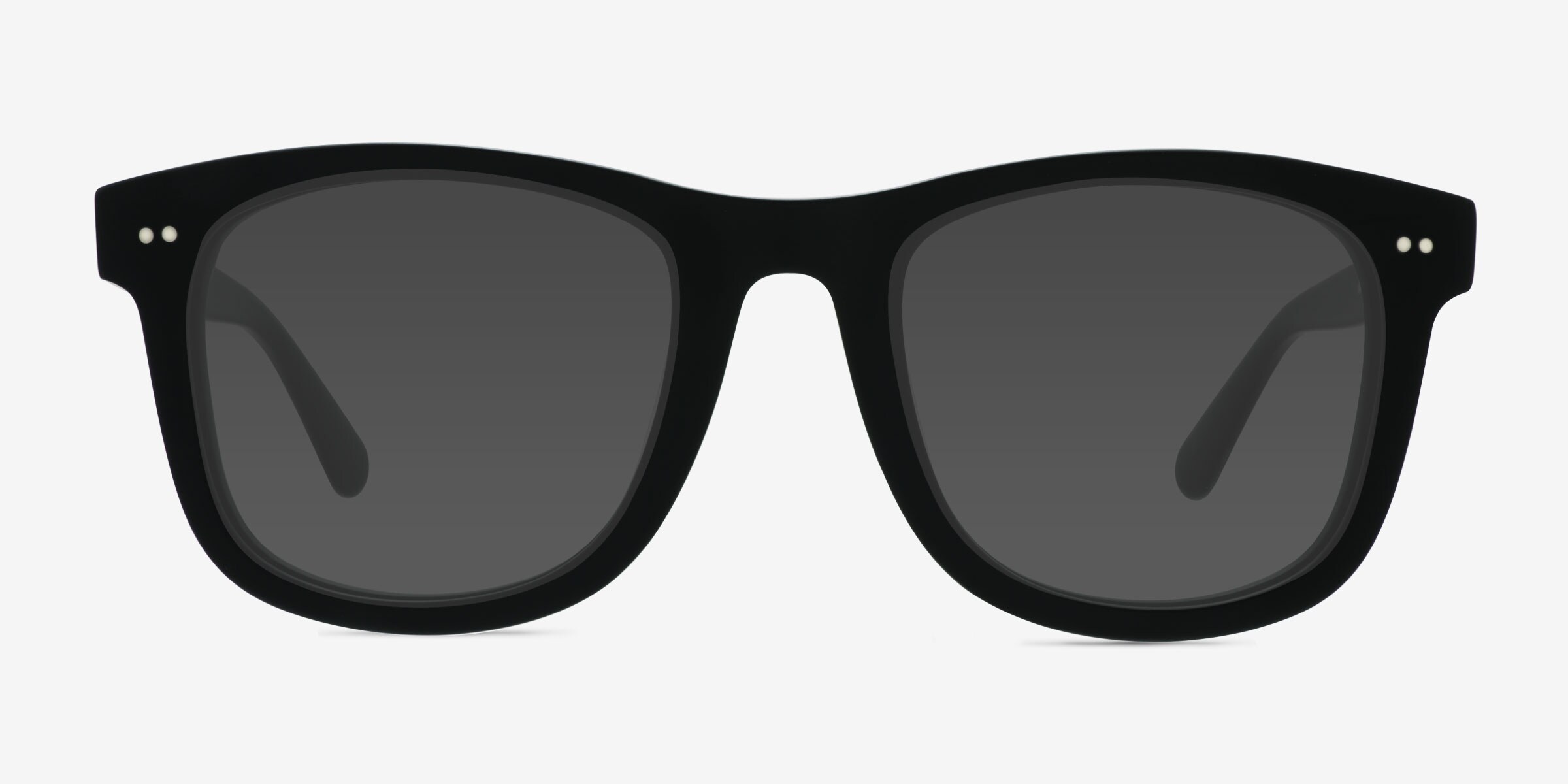 Nevada - Square Matte Black Frame Prescription Sunglasses