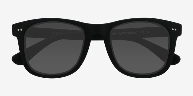 Nevada Matte Black AcetateSunglass Frames from EyeBuyDirect, Closed View