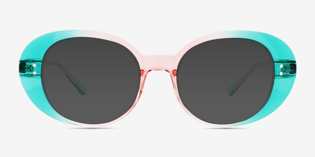 Bold Heart Rainbow Green PlastiqueSoleil de Lunette de vue d'EyeBuyDirect, Vue de Face