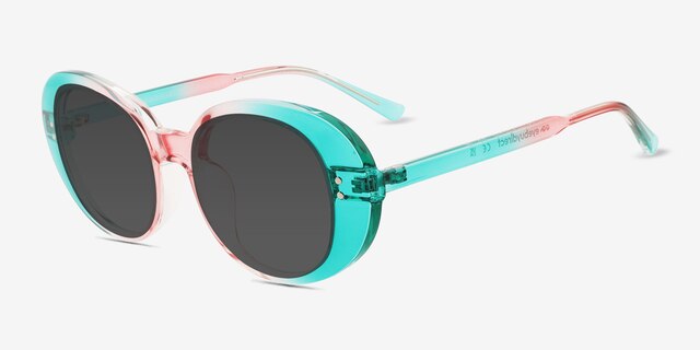 Bold Heart Rainbow Green PlastiqueSoleil de Lunette de vue d'EyeBuyDirect, Vue d'Angle