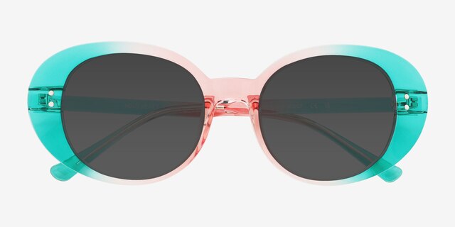 Bold Heart Rainbow Green PlastiqueSoleil de Lunette de vue d'EyeBuyDirect, Vue Rapprochée