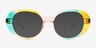 Bold Heart Rainbow Yellow PlasticSunglass Frames from EyeBuyDirect, Front View