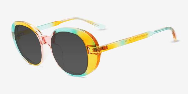 Rainbow Yellow Bold Heart -  Plastique Lunettes de soleil