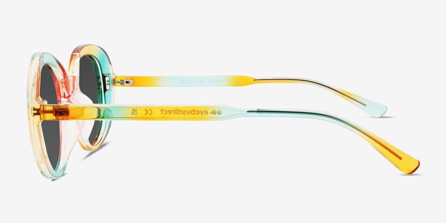 Bold Heart Rainbow Yellow PlasticSunglass Frames from EyeBuyDirect, Side View