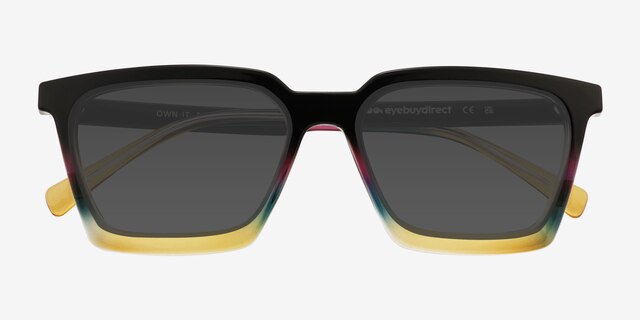 Own It Multicolore PlastiqueSoleil de Lunette de vue d'EyeBuyDirect, Vue Rapprochée