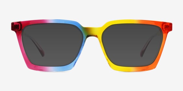 Own It Rainbow Orange PlasticSunglass Frames from EyeBuyDirect, Front View