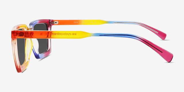 Own It Rainbow Orange PlasticSunglass Frames from EyeBuyDirect, Side View