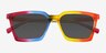 Own It Rainbow Orange PlasticSunglass Frames from EyeBuyDirect, Closed View