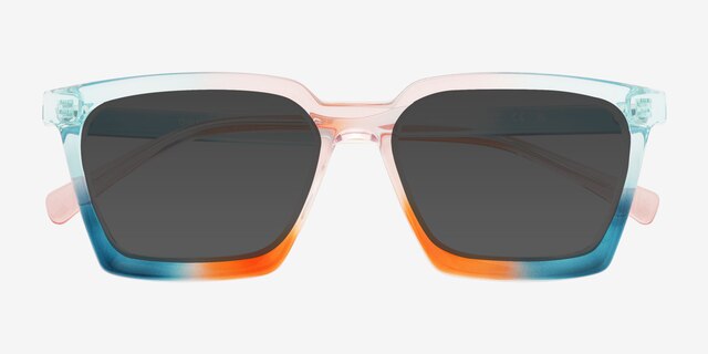 Own It Rainbow Pink PlasticSunglass Frames from EyeBuyDirect, Closed View