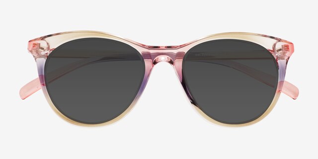 Cartel Rainbow Pink PlastiqueSoleil de Lunette de vue d'EyeBuyDirect, Vue Rapprochée