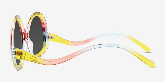 Shine On Rainbow Yellow PlastiqueSoleil de Lunette de vue d'EyeBuyDirect, Vue de Côté
