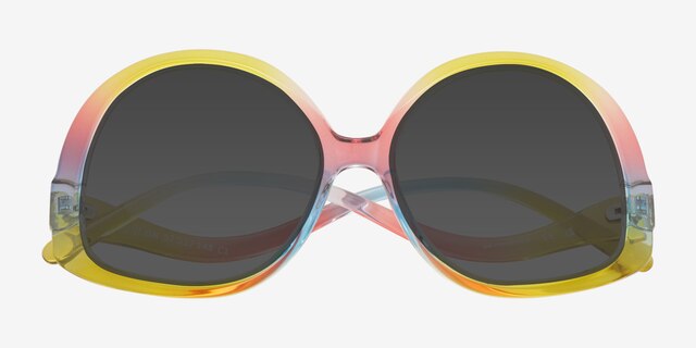 Shine On Rainbow Yellow PlastiqueSoleil de Lunette de vue d'EyeBuyDirect, Vue Rapprochée
