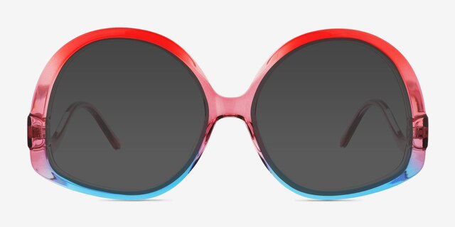 Shine On Rainbow Blue PlasticSunglass Frames from EyeBuyDirect, Front View
