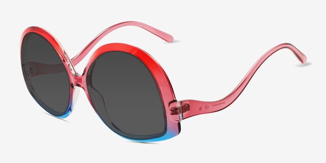 Shine On Rainbow Blue PlasticSunglass Frames from EyeBuyDirect, Angle View