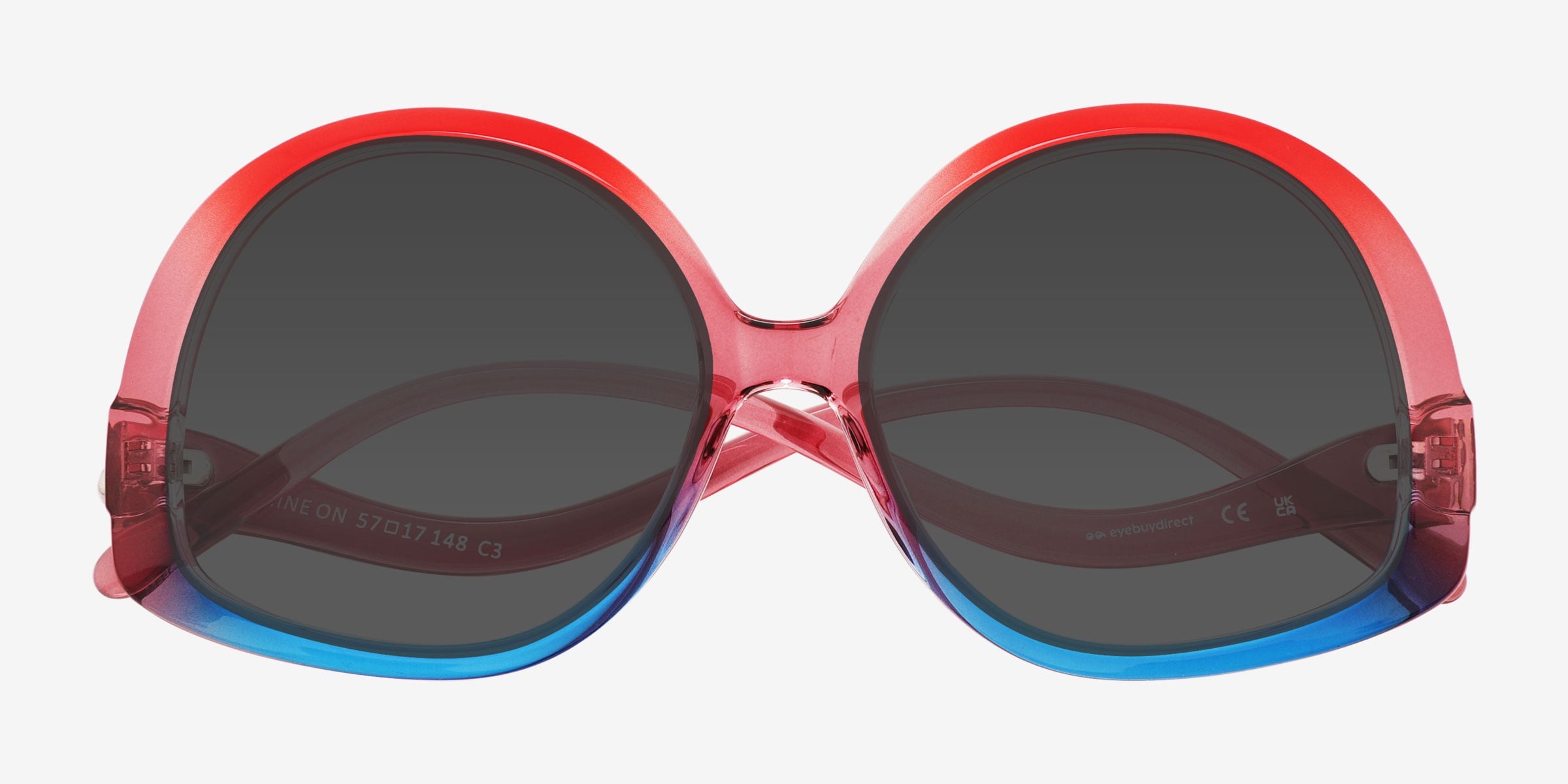 Shine On Round Rainbow Red Frame Prescription Sunglasses