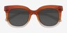Paley Orange Brown PlastiqueSoleil de Lunette de vue d'EyeBuyDirect, Vue Rapprochée