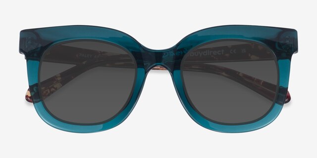 Paley Vert PlastiqueSoleil de Lunette de vue d'EyeBuyDirect, Vue Rapprochée