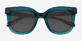 Paley Vert Plastique Soleil de Lunette de vue d'EyeBuyDirect, Vue Rapprochée