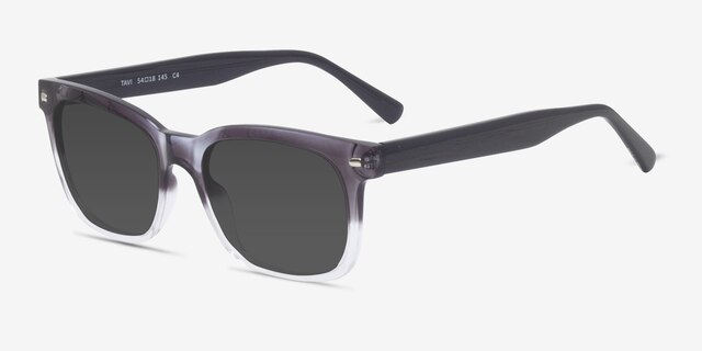 Tavi Gray Clear PlastiqueSoleil de Lunette de vue d'EyeBuyDirect, Vue d'Angle