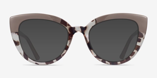 Kara Tortoise Brown PlasticSunglass Frames from EyeBuyDirect, Front View