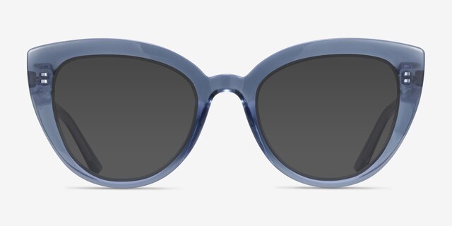 Kara Bleu PlastiqueSoleil de Lunette de vue d'EyeBuyDirect, Vue de Face