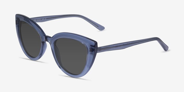 Kara Bleu PlastiqueSoleil de Lunette de vue d'EyeBuyDirect, Vue d'Angle