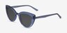 Kara Bleu PlastiqueSoleil de Lunette de vue d'EyeBuyDirect, Vue d'Angle