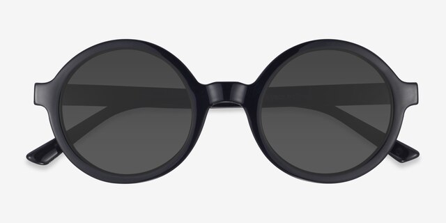 Wylie Black PlasticSunglass Frames from EyeBuyDirect, Closed View