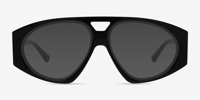 Flores Black AcetateSunglass Frames from EyeBuyDirect, Front View