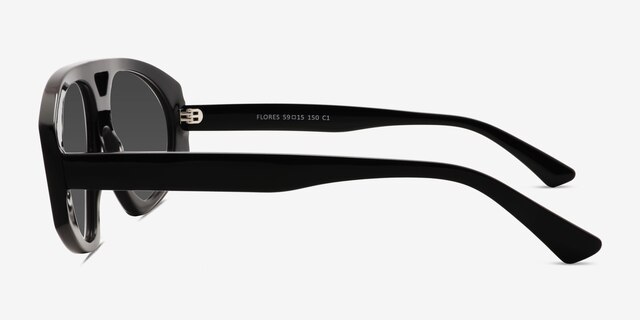 Flores Black AcetateSunglass Frames from EyeBuyDirect, Side View