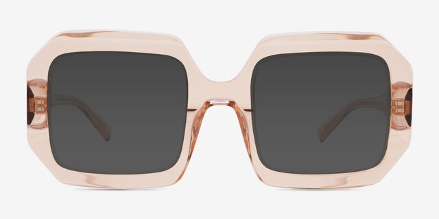 Cyrille Coral AcetateSunglass Frames from EyeBuyDirect, Front View