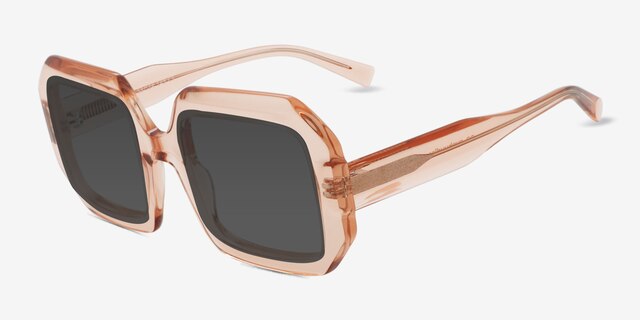 Cyrille Coral AcetateSunglass Frames from EyeBuyDirect, Angle View