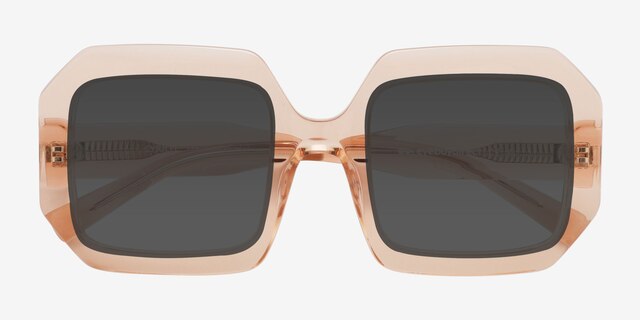 Cyrille Coral AcetateSunglass Frames from EyeBuyDirect, Closed View