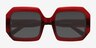 Cyrille Red AcetateSunglass Frames from EyeBuyDirect, Closed View