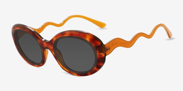 Tilde Tortoise PlasticSunglass Frames from EyeBuyDirect, Angle View