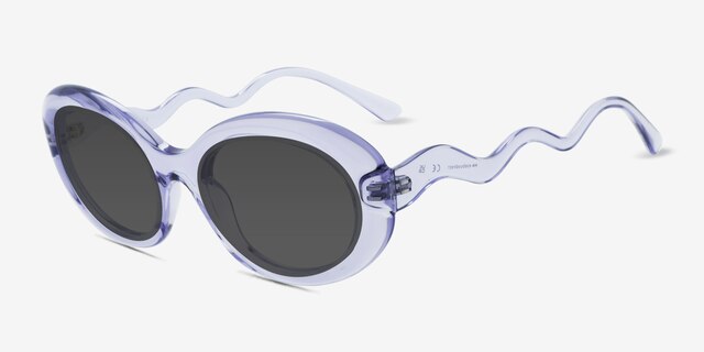 Tilde Purple PlasticSunglass Frames from EyeBuyDirect, Angle View