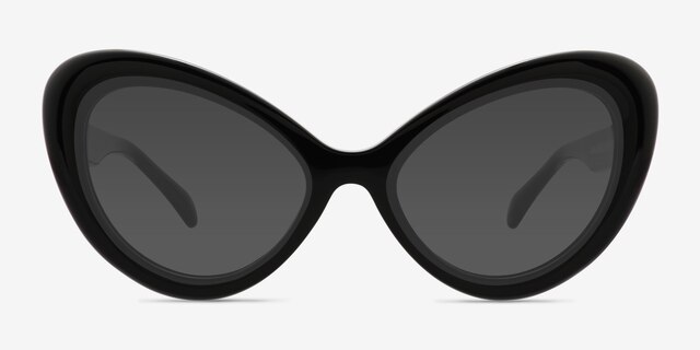 Babe Black PlasticSunglass Frames from EyeBuyDirect, Front View