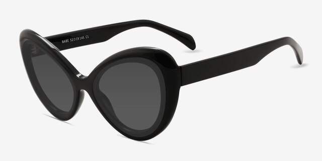 Babe Black PlasticSunglass Frames from EyeBuyDirect, Angle View