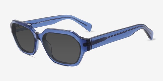 Collins Blue AcetateSunglass Frames from EyeBuyDirect, Angle View